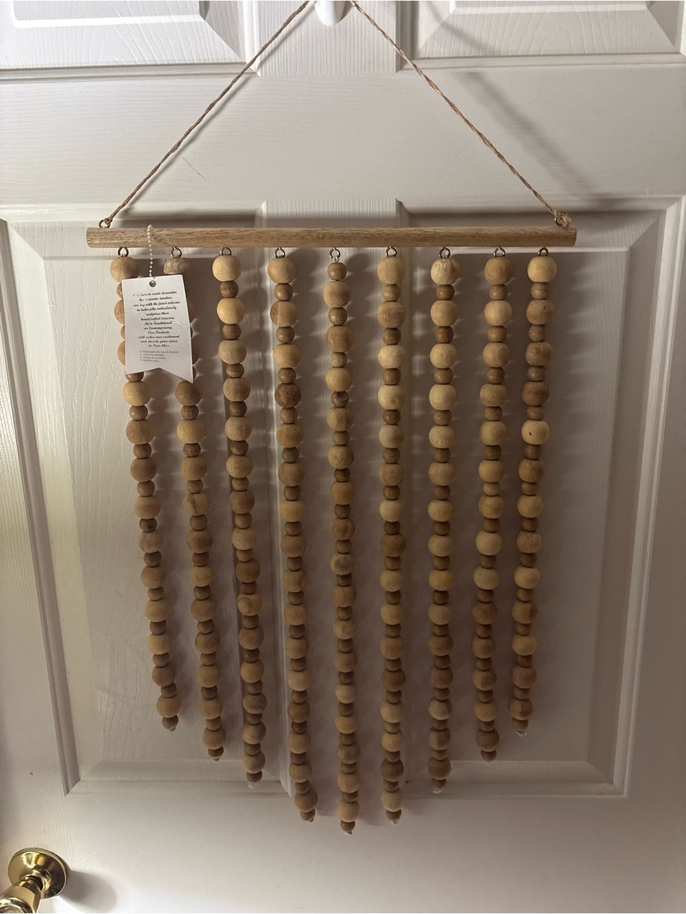 Boho Style Natural Wooden Bead Wall Decor NWT